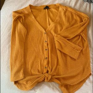 Mustard waffle oversized tee